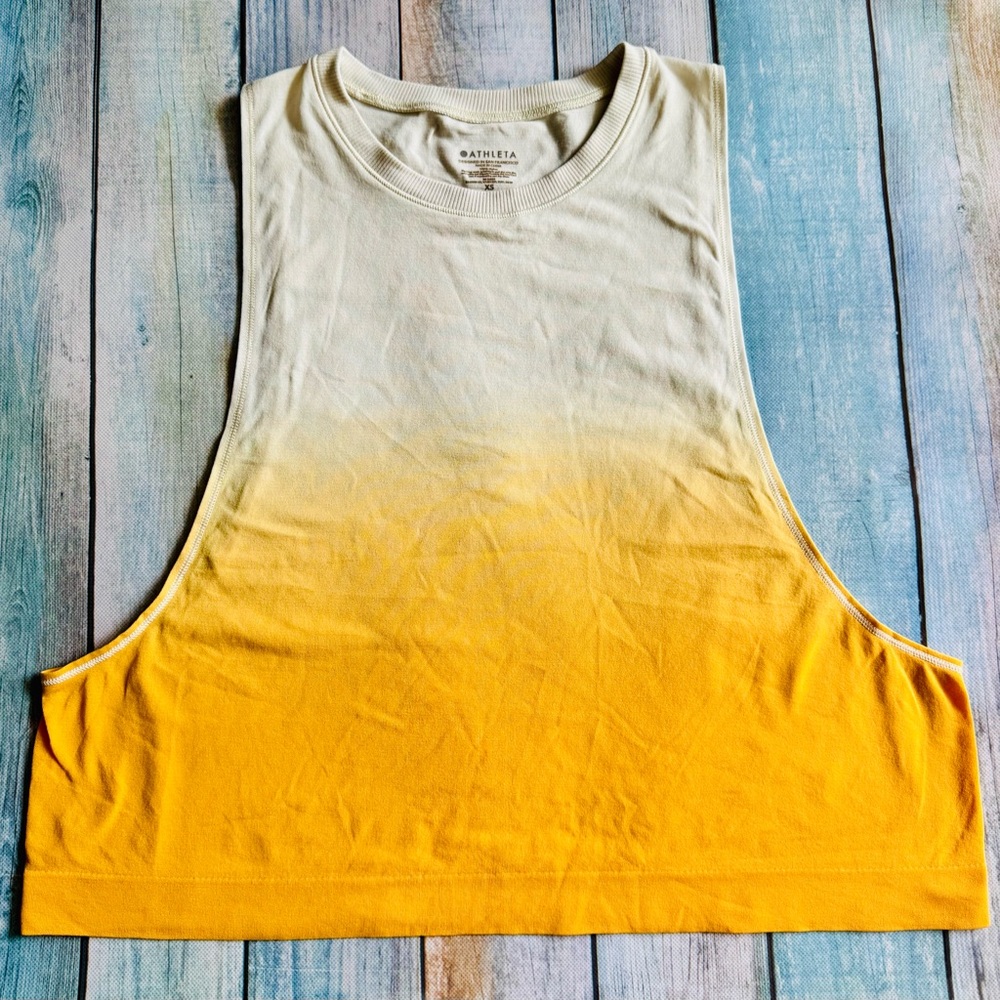 Athleta Yellow Gradient Crop Top